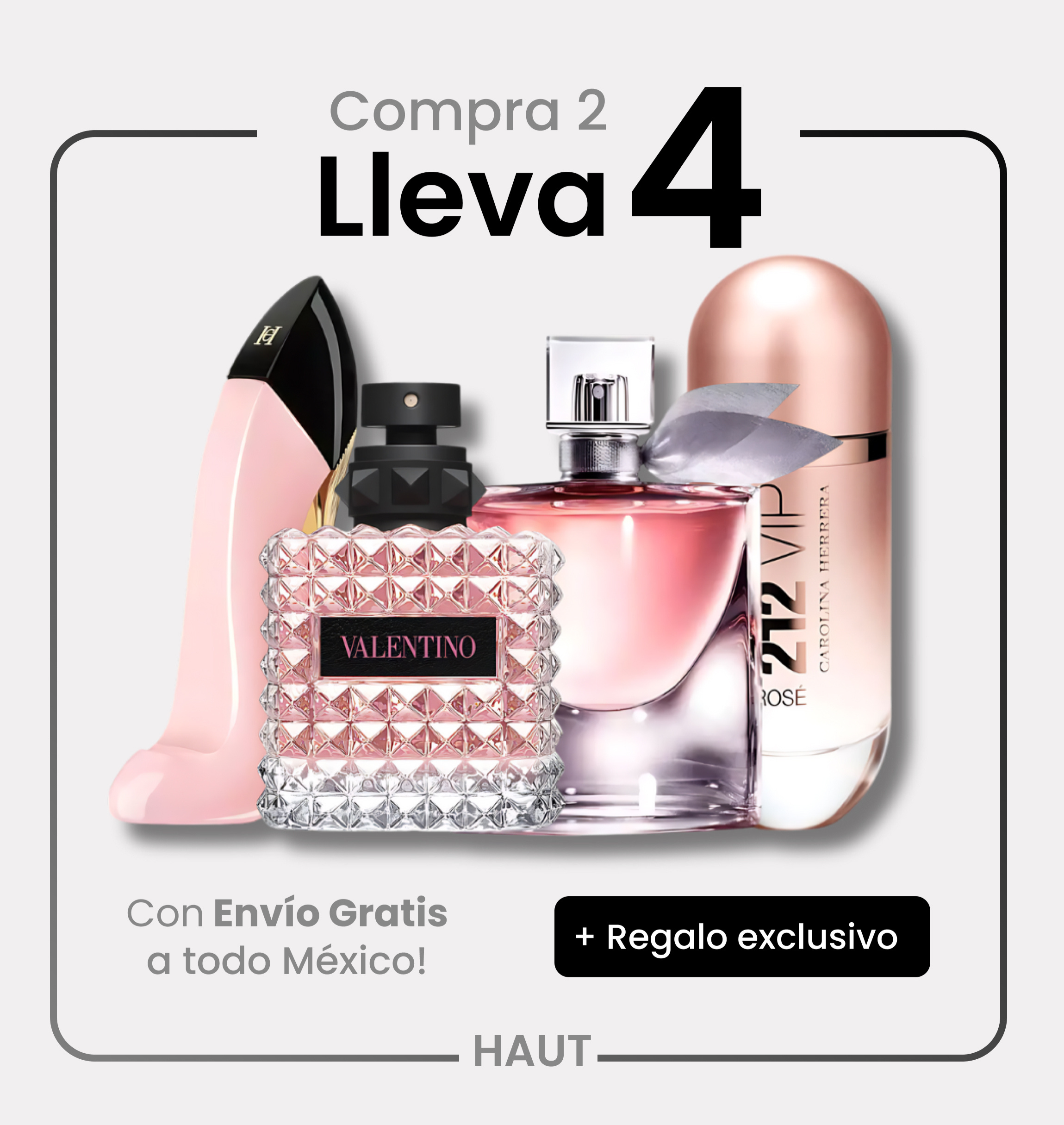 Combo 4 Perfumes Good Girl Blush, Valentino Donna Born In Roma, La Vie Est Belle y 212 Vip Rosé