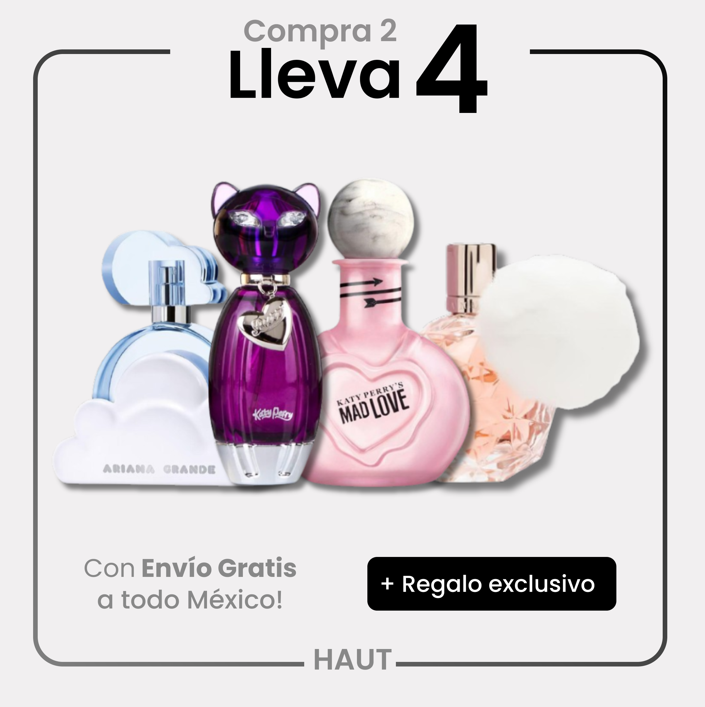 Set 4 Piezas Katy Perry Purr, Mad Love, Ariana Grande Cloud y Ari